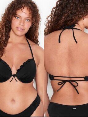Victoria's Secret | Black "The Fabulous" Bikini Top | Size Medium